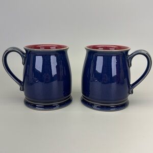 Denby England Cobalt Blue Pottery Mugs
